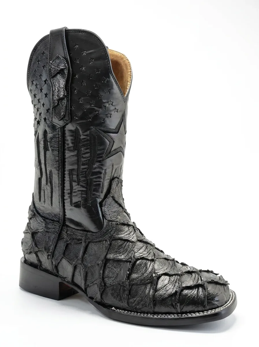 Pirarucu embossed cowboy boot