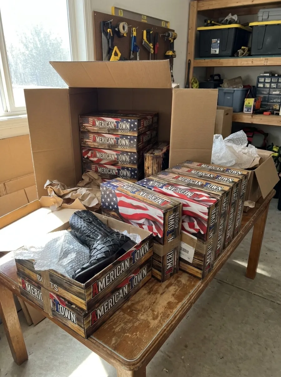 Boxes with a partner brand ready to ship