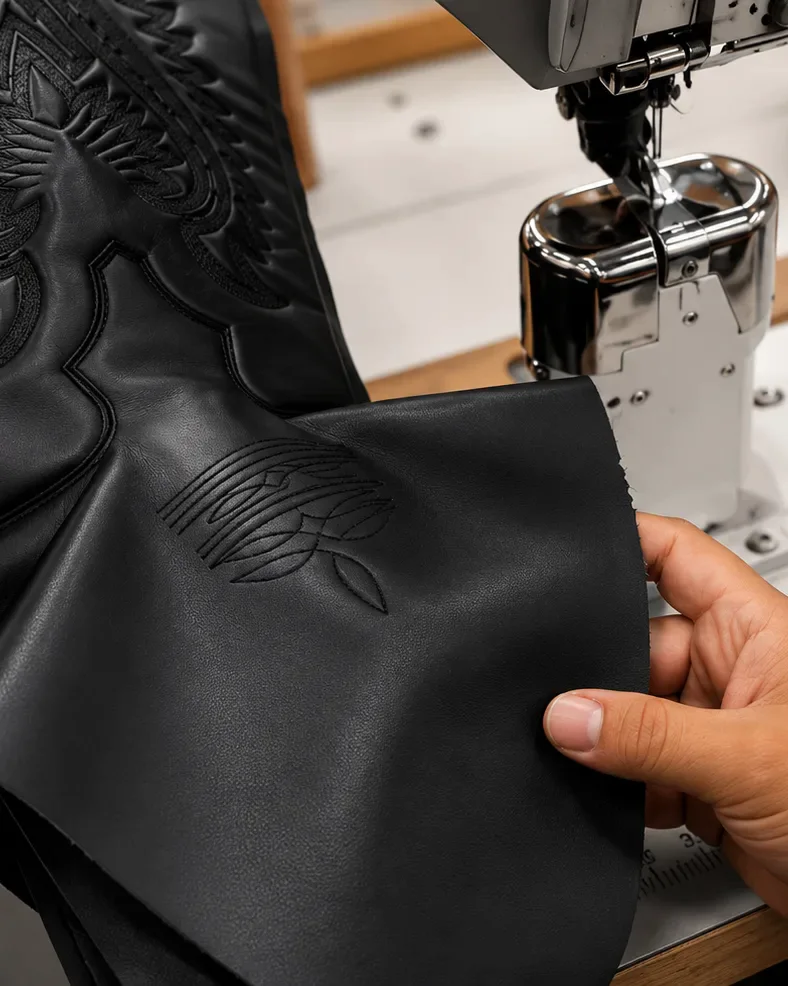 Leather and pattern on the bench